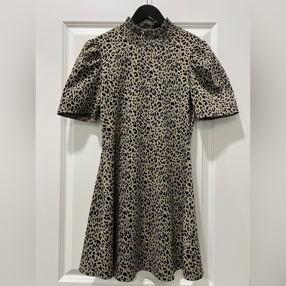 Boutique Leopard Print Mini Dress, Small
